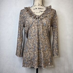 Y2k boho no boundaries Paisley top sz L
